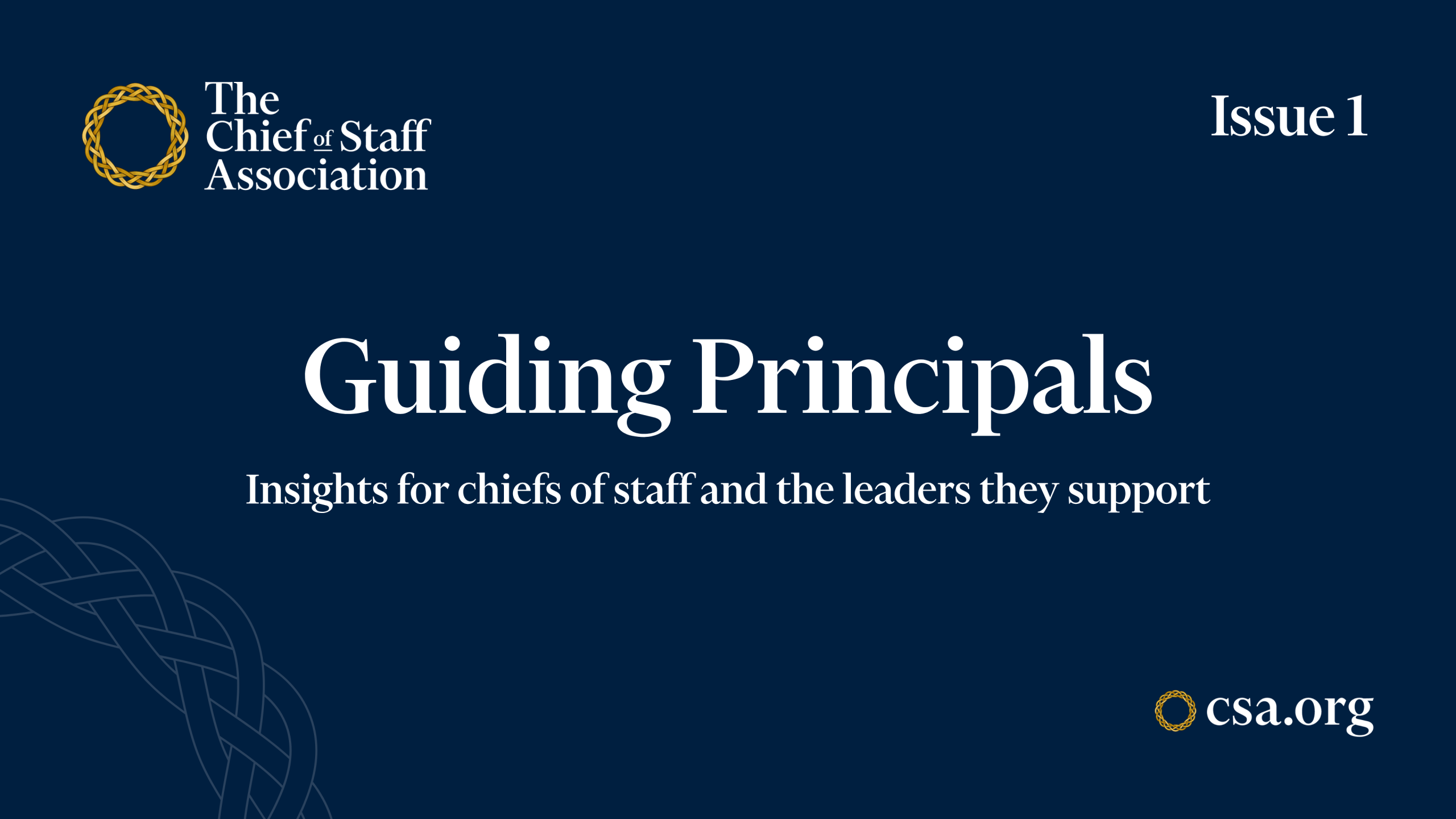 Guiding Principals